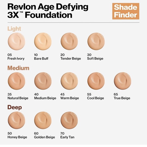 Revlon Liquid Foundation, Age Defying 3XFace Makeup, Anti-Aging and Firming Form - Picture 13 of 15